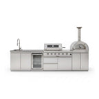 125-Inch 4-Burner 108K BTU Outdoor Kitchen Island With Pizza Oven, Rotisserie & Refrigerator (SAK55768)