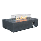 52-inch Rectangular Concrete Propane Fire Pit Table — Dark Gray