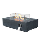 52-inch Rectangular Concrete Propane Fire Pit Table — Dark Gray