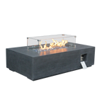 52-inch Rectangular Concrete Propane Fire Pit Table — Dark Gray