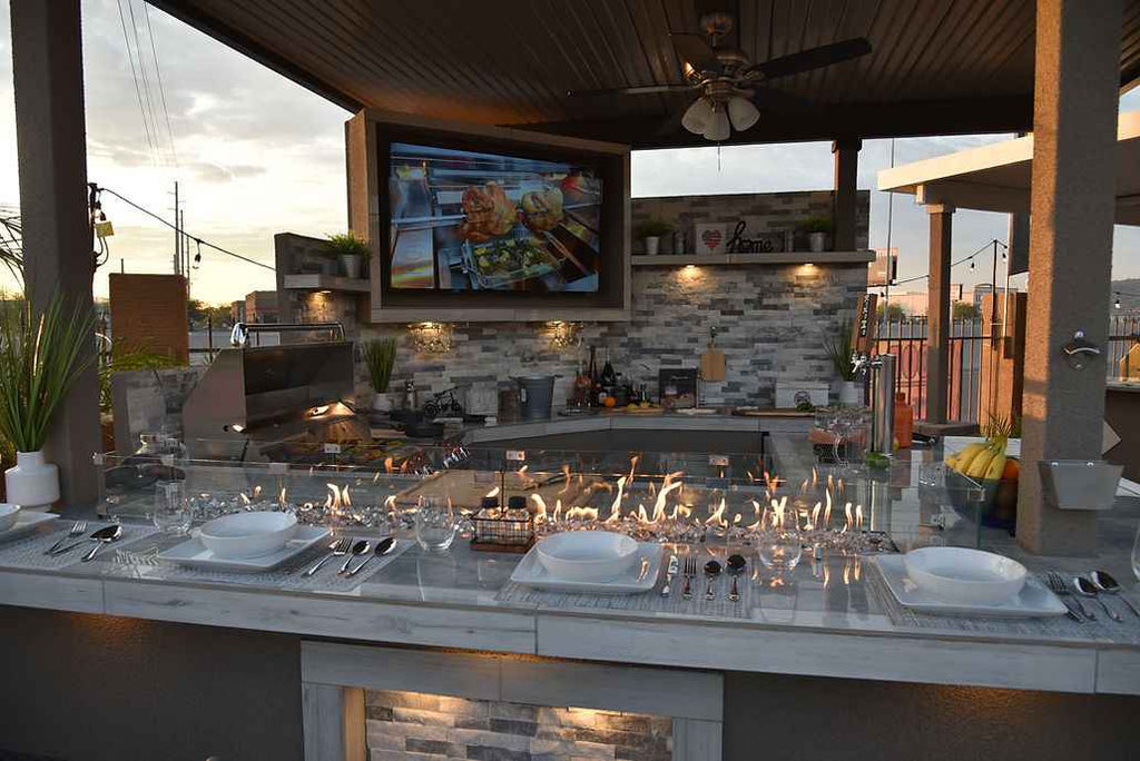 KoKoMo Bermuda Outdoor Kitchen & Bar with TV and Fire Feature