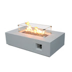 52-inch Rectangular Concrete Propane Fire Pit Table — Antique White