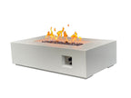 52-inch Rectangular Concrete Propane Fire Pit Table — Antique White