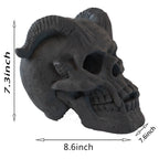 Hand-Forged Flame Skull for Fire Pits and Hearths