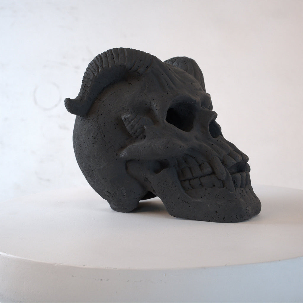 Hand-Forged Flame Skull for Fire Pits and Hearths