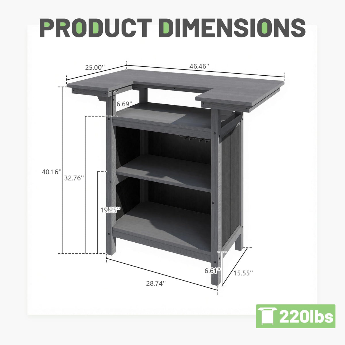 Outdoor Serving Bar — HDPE & Aluminum