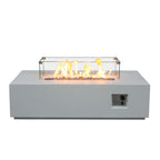 52-inch Rectangular Concrete Propane Fire Pit Table — Antique White