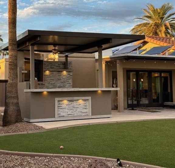 KoKoMo Bermuda Outdoor Kitchen & Bar with TV and Fire Feature