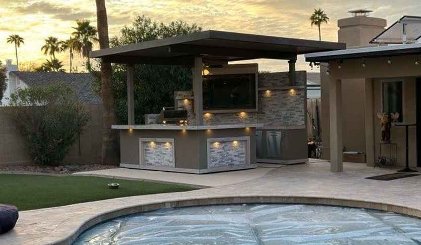 KoKoMo Bermuda Outdoor Kitchen & Bar with TV and Fire Feature