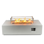 52-inch Rectangular Concrete Propane Fire Pit Table — Antique White