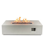 52-inch Rectangular Concrete Propane Fire Pit Table — Antique White