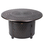 Verona 44" Round Woven Aluminum Convertible Gas Fire Pit Table