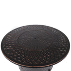 Verona 44" Round Woven Aluminum Convertible Gas Fire Pit Table