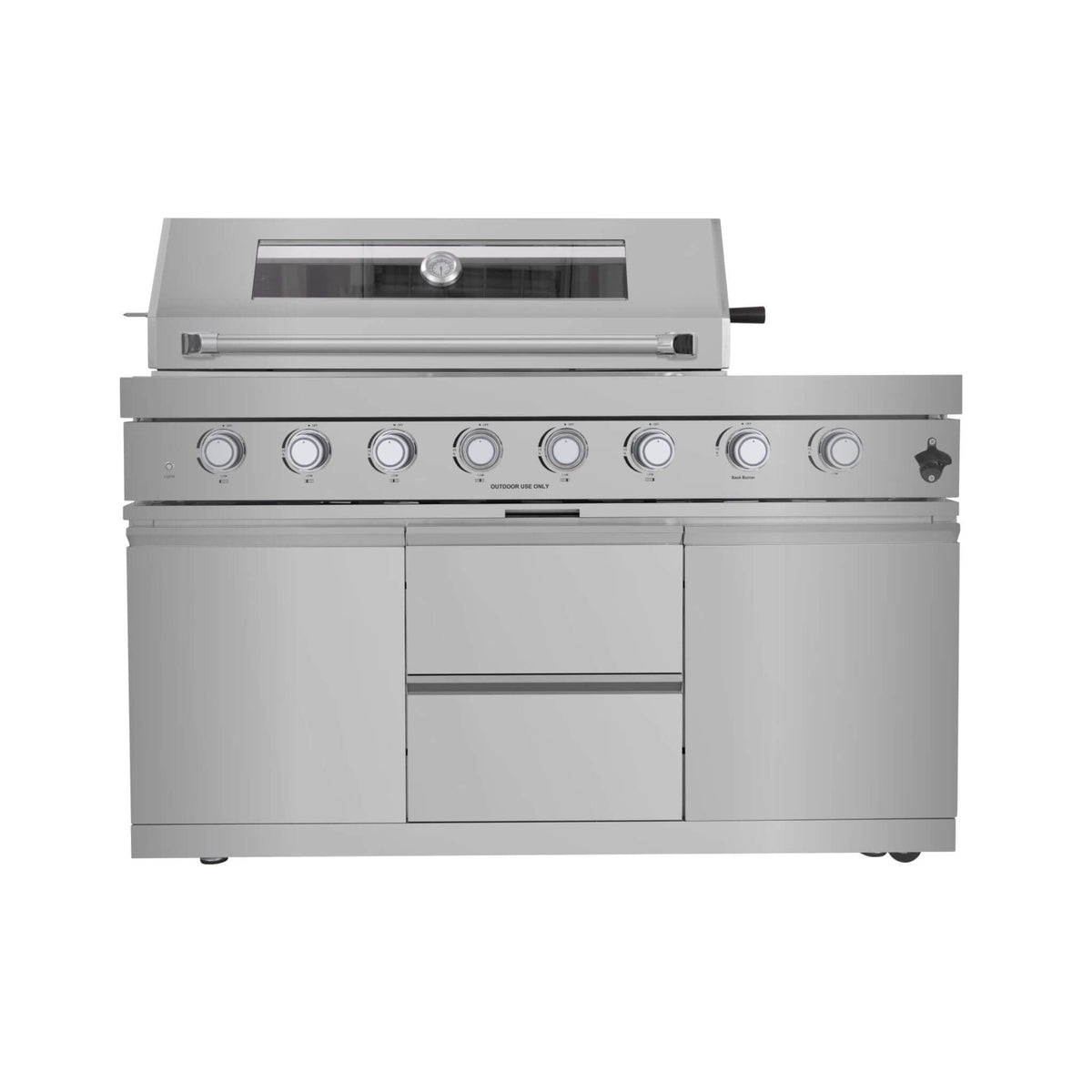 Capri 96-Inch Outdoor Kitchen with 6-Burner Propane Grill & Refrigerator
