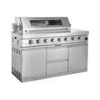 Capri 96-Inch Outdoor Kitchen with 6-Burner Propane Grill & Refrigerator