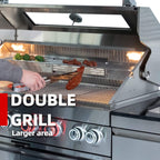 Capri 96-Inch Outdoor Kitchen with 6-Burner Propane Grill & Refrigerator