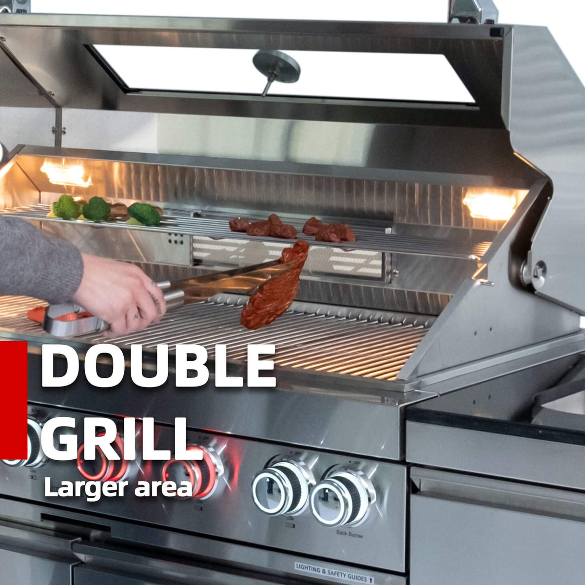 Capri 96-Inch Outdoor Kitchen with 6-Burner Propane Grill & Refrigerator