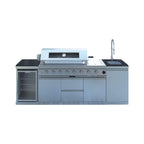 Capri 96-Inch Outdoor Kitchen with 6-Burner Propane Grill & Refrigerator