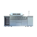Capri 96-Inch Outdoor Kitchen with 6-Burner Propane Grill & Refrigerator