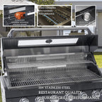Capri 96-Inch Outdoor Kitchen with 6-Burner Propane Grill & Refrigerator
