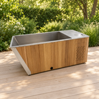Wood/Stainless Steel Plunge Pool With Integrated Chiller/Heater